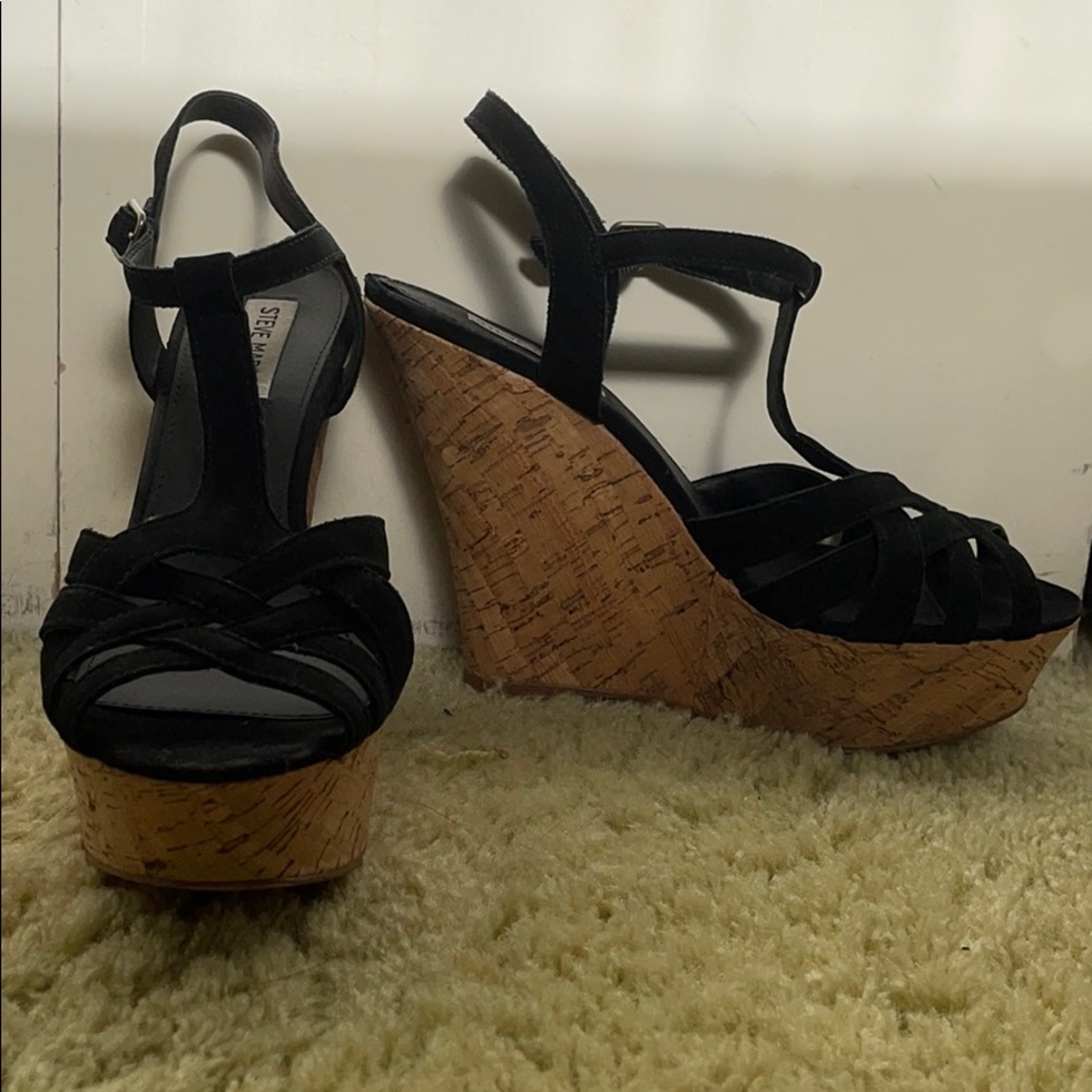 steve madden open toe wedges